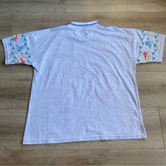 Vintage teeshirt kitty cat floral collared shirt kawaii kitsch made by Scoop - Picture 8 of 9